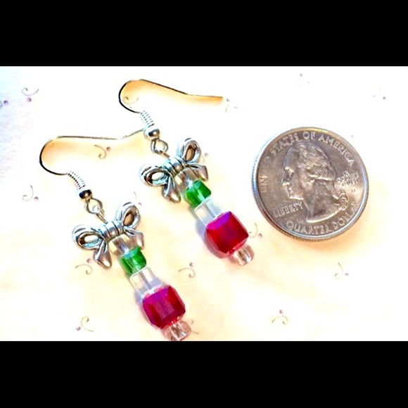 Christmas Red Multicolor Crystal Gift Earrings - Picture 5 of 5